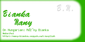 bianka many business card